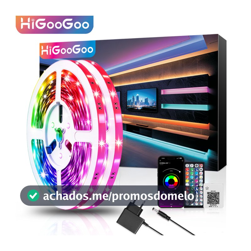 HiGooGoo Fita De Led APP E Remoto Controle Faixa De Luz LED RGB Fita Para TV Sincronização De Música Com Fonte