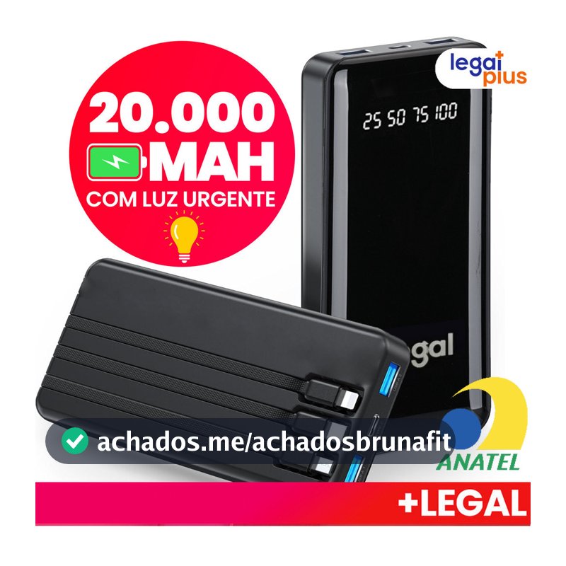 Carregador Portátil Power Bank Favo de Mel Bateria Externa 20000mah