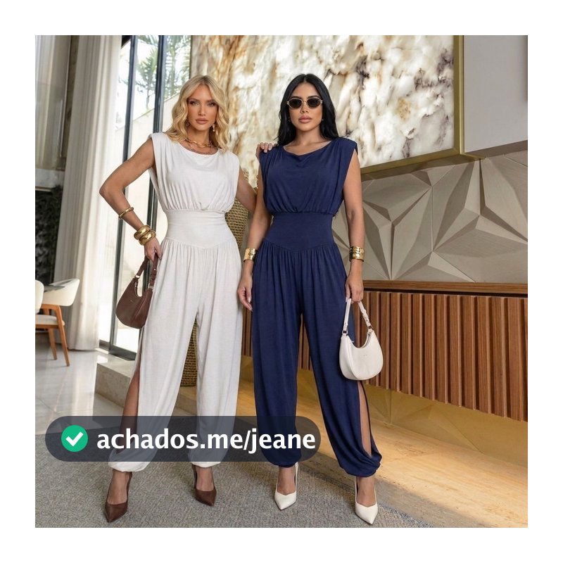 Macacão Feminino Aladim Tecido Romantic Elegante Caimento Solto Confortável Acinturado