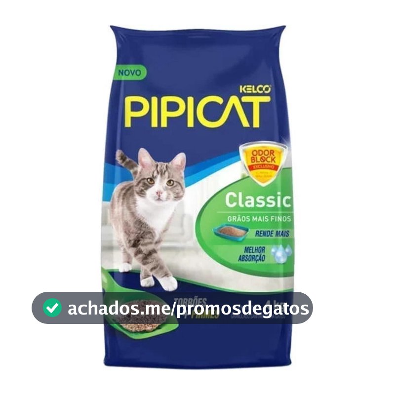 Areia para Gato Pipicat Classic 4kg