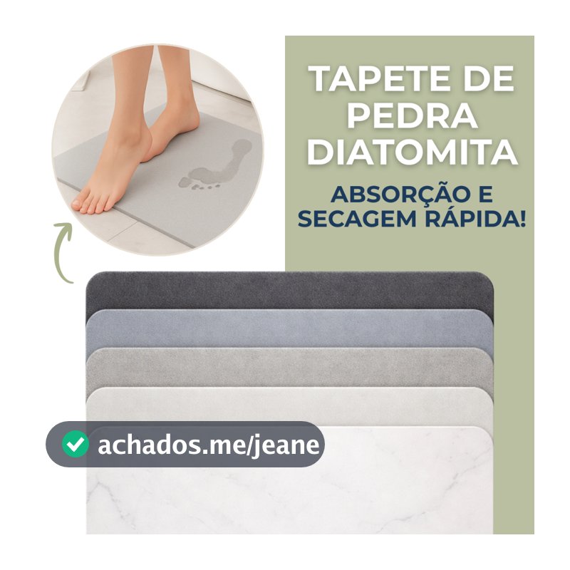 Tapete de Pedra Diatomita Para Banheiro Secagem Rápida 60cm x 39cm Diversas Cores