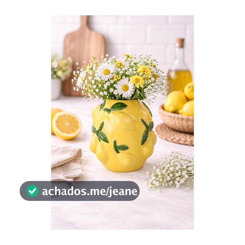 Vaso Decorativo de Limão Siciliano em Cerâmica – 16cm