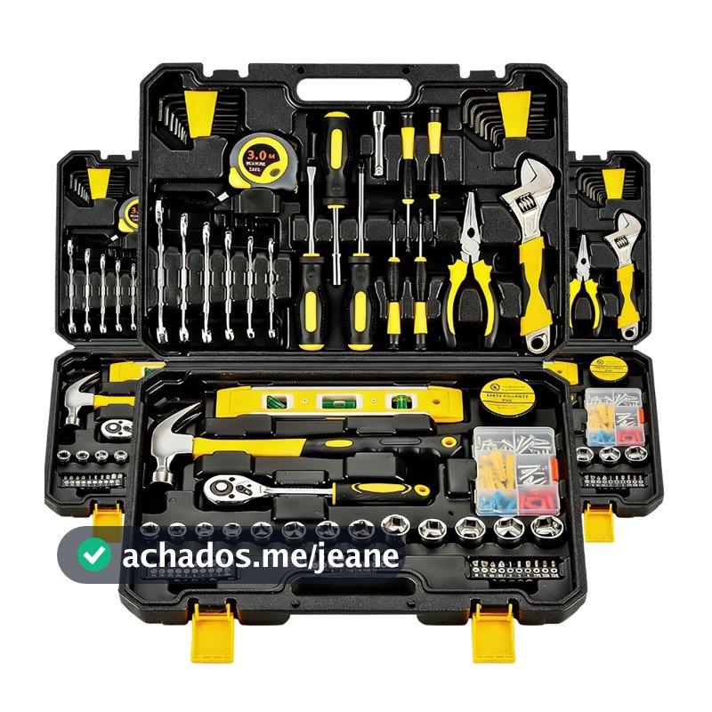 Kit Ferramentas Mecânica 108 Peças Profissional Completo Jogo de Chaves Soquete com Maleta Resistente