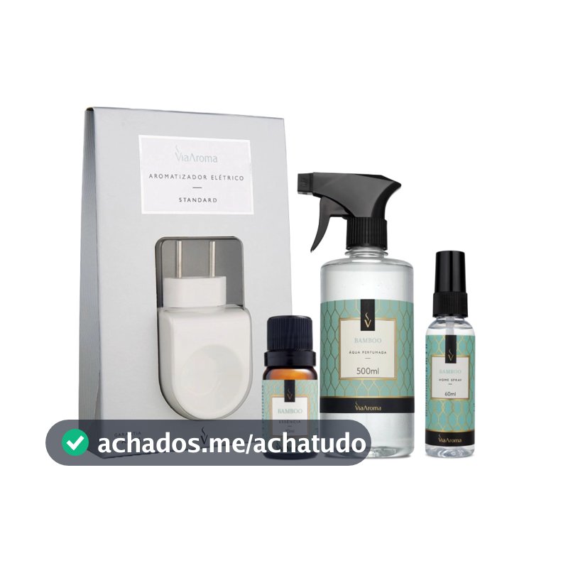 Kit Aromatizador de Ambientes Bamboo Via Aroma com Essência, Home Spray e Água perfumada