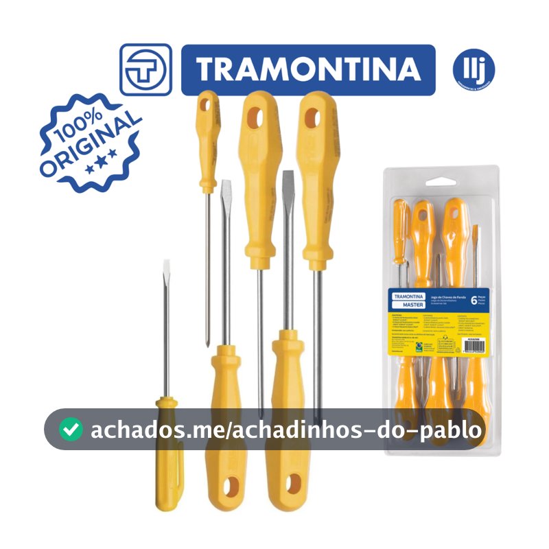 Kit Ferramenta Tramontina -  Jogo Chave Fenda E Philips 6 Peças Tramontina
