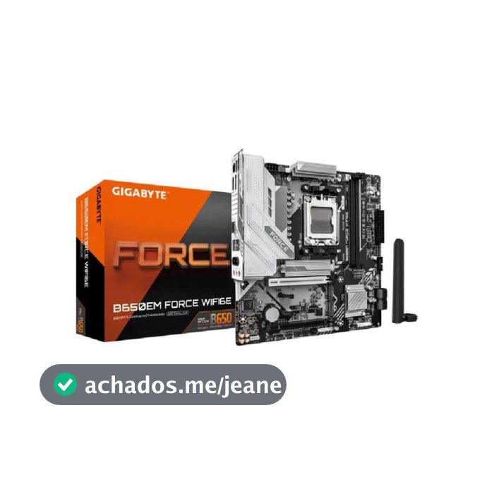 Placa Mãe Gigabyte B650EM FORCE WIFI6E AM5 2xDDR5 Chipset AMD B650 mATX