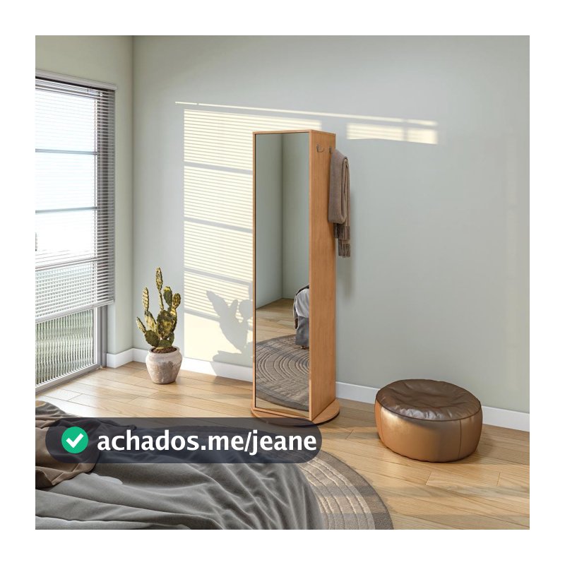 Sapateira Giratoria Esthela Com Espelho Amendoa Clean Lopas