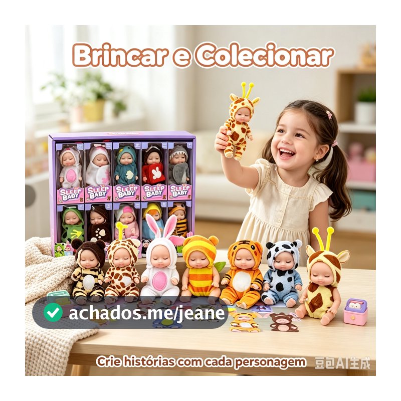 Kit COM 6 PCS/12 PCS Baby Doll para crianças, boneca dormindo, brinquedo animal, presentes para crianças, menina, 11cm