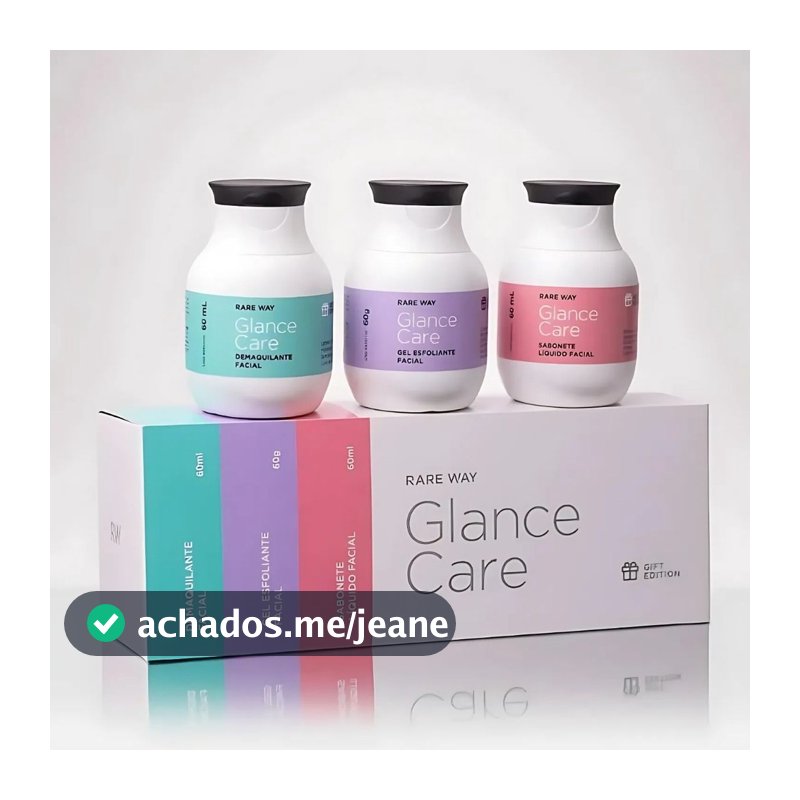 Kit Baby Glance Care Sabonete + Demaquilante + Esfoliante Rare Way Skincare Henna Designer Presente