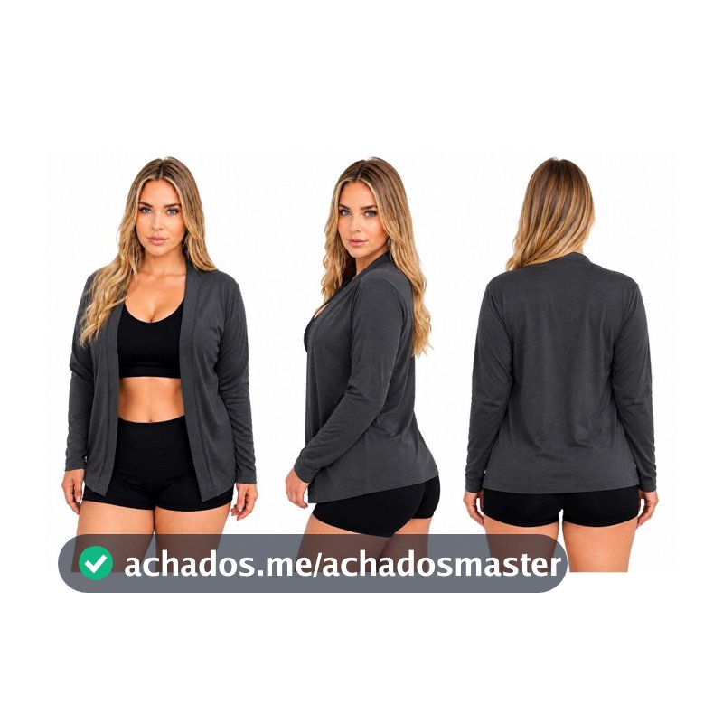 Cardigan Fitness Casaquinho Feminino - Proteção UV+, Secagem Rápida  Academia e Caminhada Sem Ziper