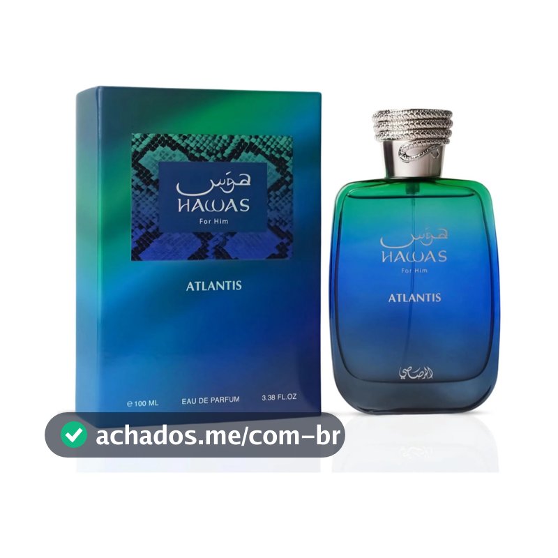 Perfume Rasasi Hawas Atlantis EDP 100ml Masculino Original Importado Alta Fixação