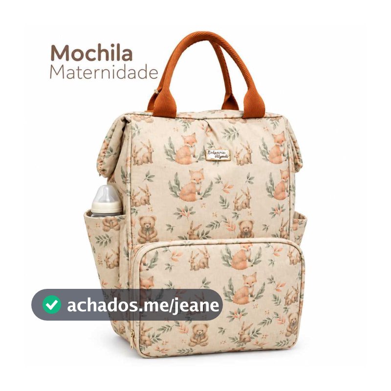 Mochila Bolsa Maternidade Mamãe Bebê Impermeável Porta mamadeira Fralda Creche Escola