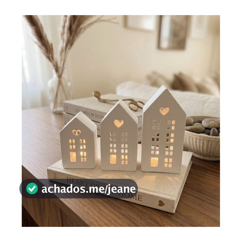 Trio Decorativo Minimalista de Casinhas de Luxo | Estilo Japandi, Farmhouse e Boho