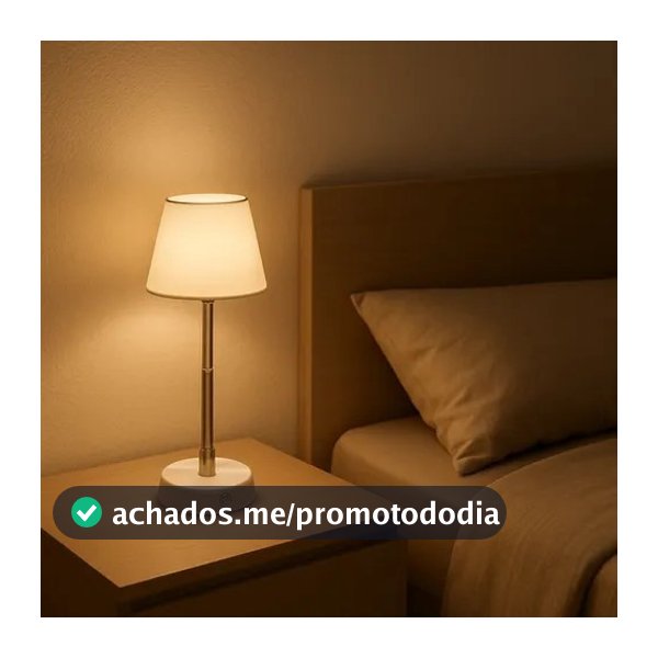 Luminária De Mesa Abajur Para Quarto Com Led Branco Quente Ajuste De Altura