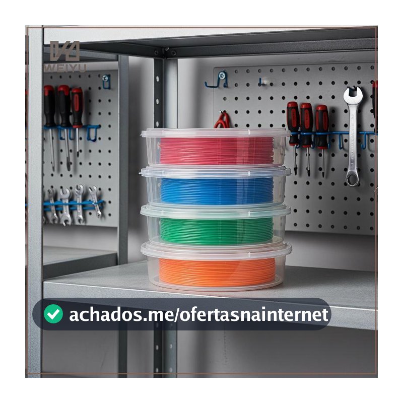 WEIYU 10 Unidades Caixas De Armazenamento De Filamento 3D Estáveis Organizadores Transparentes À Prova De Umidade E Poei