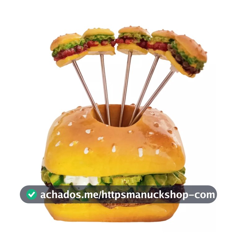 Paliteiro Cerâmica Com 5 Palitos Petiscos e Fondue