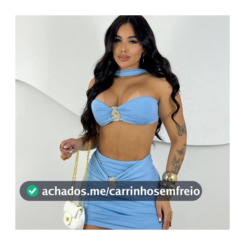 Conjunto Feminino Luxo Top e Saia com Detalhe Dourado – Moda Festa