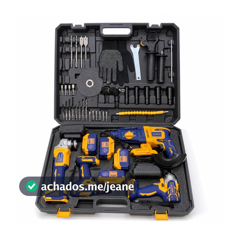 Kit Ferramentas 4 em 1 Com 4 Baterias e 2 Carregadorores 48V ALLSPACK