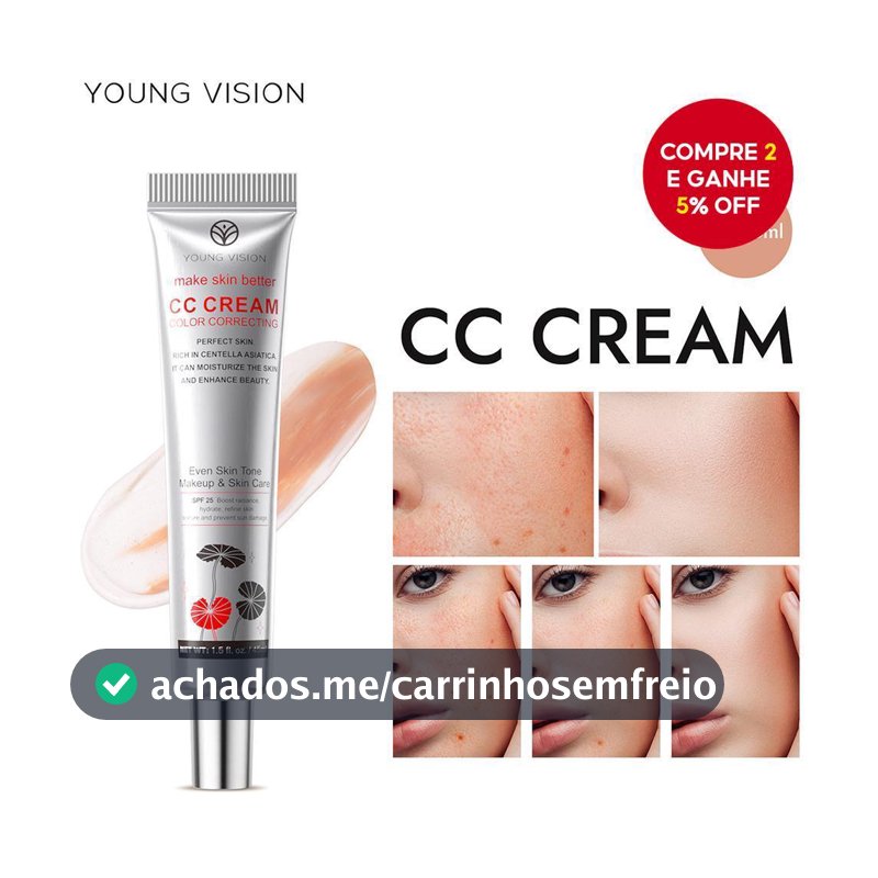 Novo Creme CC Hidratante de Centella Asiática, com disfarce pré-maquiagem, efeito duradouro, não-transferível e