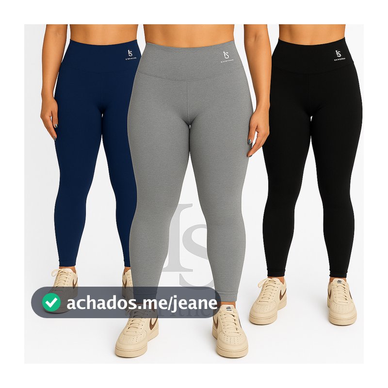 Kit 3 Legging Feminina Cintura Alta Academia Yoga e Dia a Dia