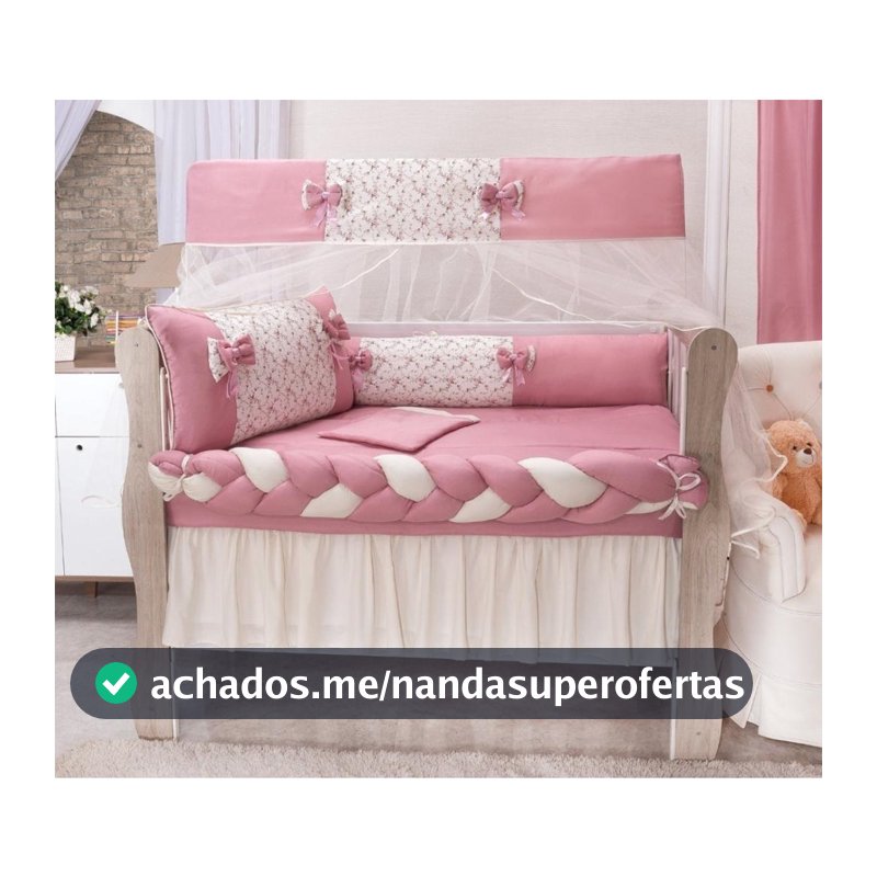 Kit Berço Americano Completo Trançado Menina Menino 9 Peças