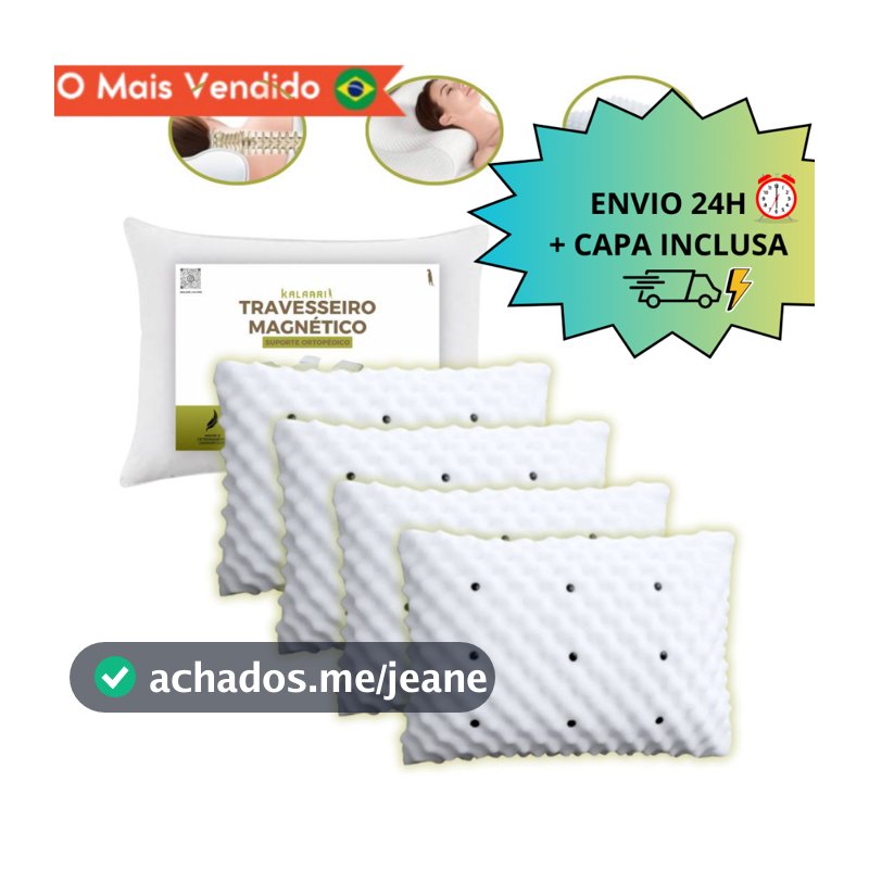 KIT de Travesseiro Magnético Anti Ronco Alivia Dor Ortopédico Massageador Anatomico ENVIO IMEDIATO