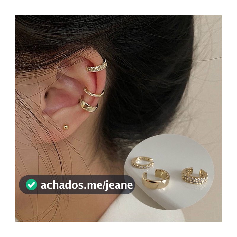 3 Pçs/Set Moda Delicados Zircon Bonito Clipe Brincos Feminino Fivela Earcuff Sem Piercings Falso Cartilagem Orelha Para