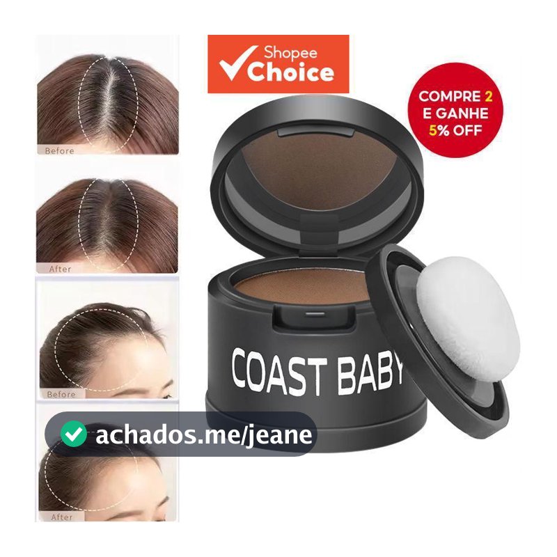 Pó de Linha Capilar à Prova D’água de Longa Duração, Cor Natural, Fácil de Aplicar, Cobre Falhas, Maquiagem Instantânea