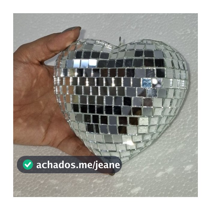 Globo Coração Espelhado de 11cm Decoração Festa Eventos