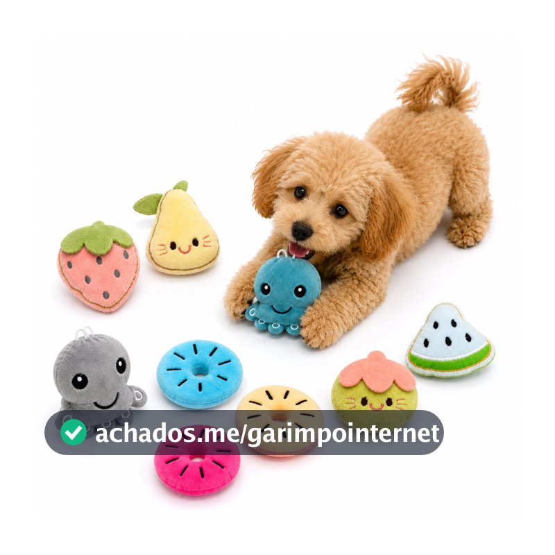 Kit 2/3 Pelúcias Pet Cães Cachorros Pequeno Médio Porte Brinquedo Mordedor com Apito