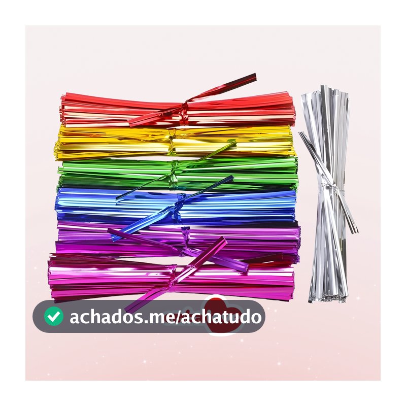 100 Fecho Prático Amarrilo 11cm Metalizado
