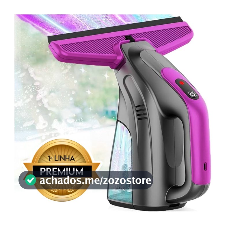 Rodo Limpador De Vidro Elétrico Recarregável USB Com Tanque de Água Aspirador Portátil