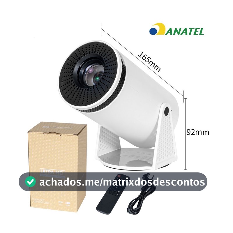 Projetor HY300 Magcubic 4K HD WiFi Bluetooth Até 150 Polegadas Bivolt Celular TV Box Xbox PS5 PC Cinema