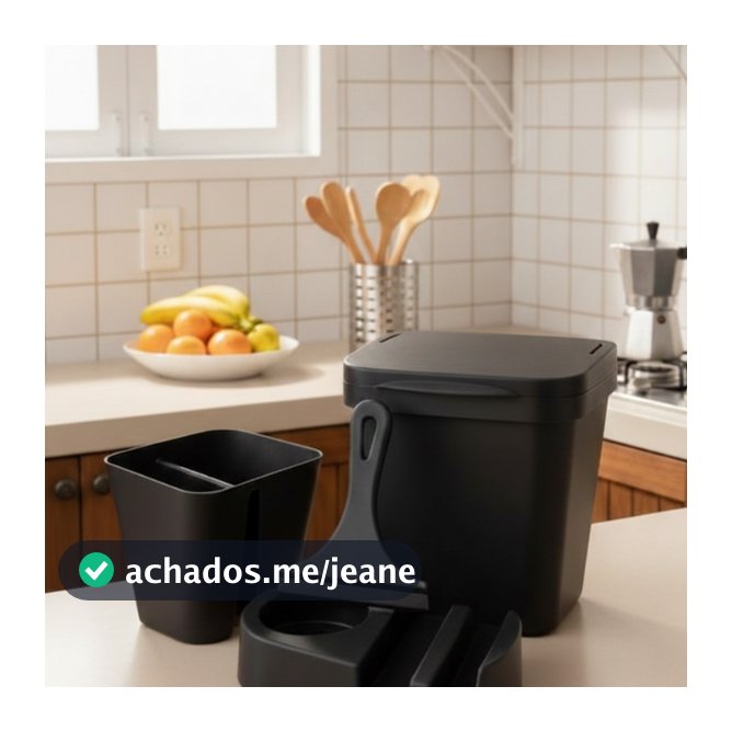 Kit Organizador de Pia Cozinha Plasmarc - Lixeira 4,8L Porta Detergente, Rodinho e Seca Talher