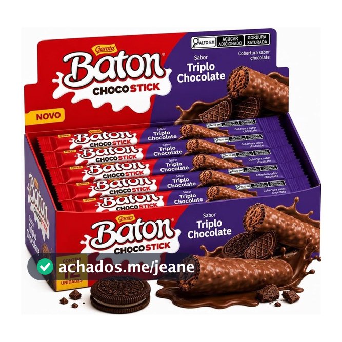 Chocolate Baton Choco Stick Triplo Chocolate Nestlé Com 12 Unidades De 26g