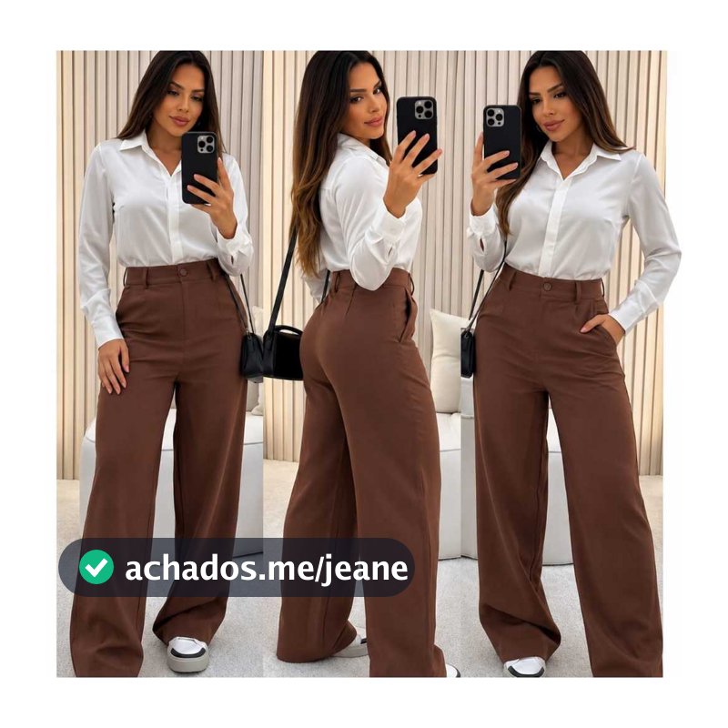 Calça Pantalona Alfaiataria Premiun Feminina Com Bolso PROMOÇAO