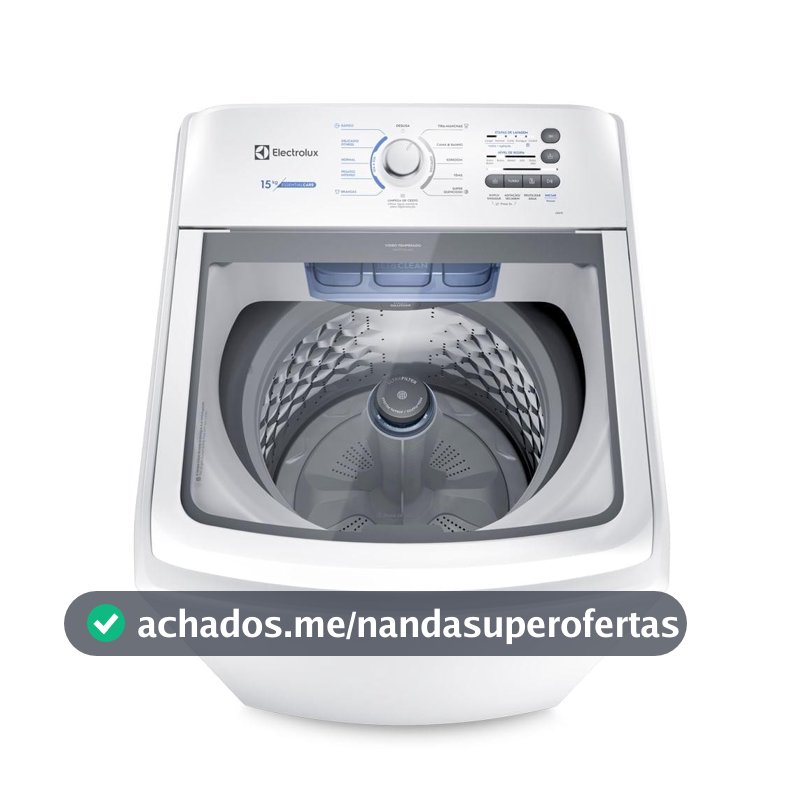 Máquina de Lavar Electrolux 15kg Branca Essential Care com Cesto Inox e Jet&Clean (LED15)