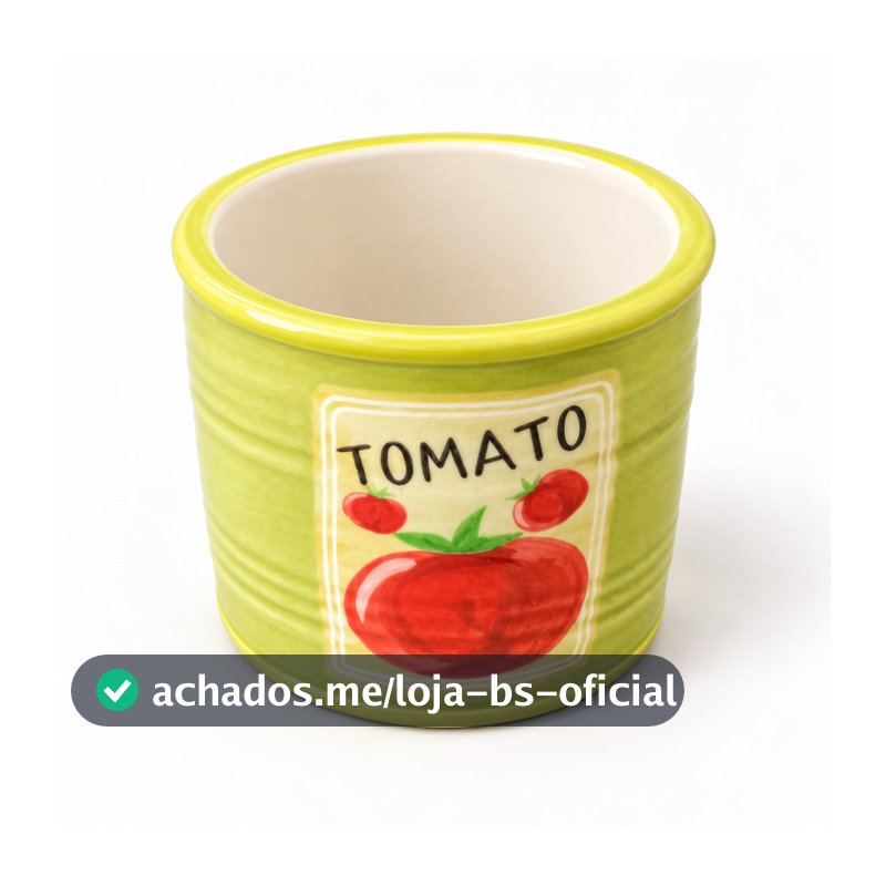 Vaso De Cerâmica Tomato 7x7x6cm Decorativo