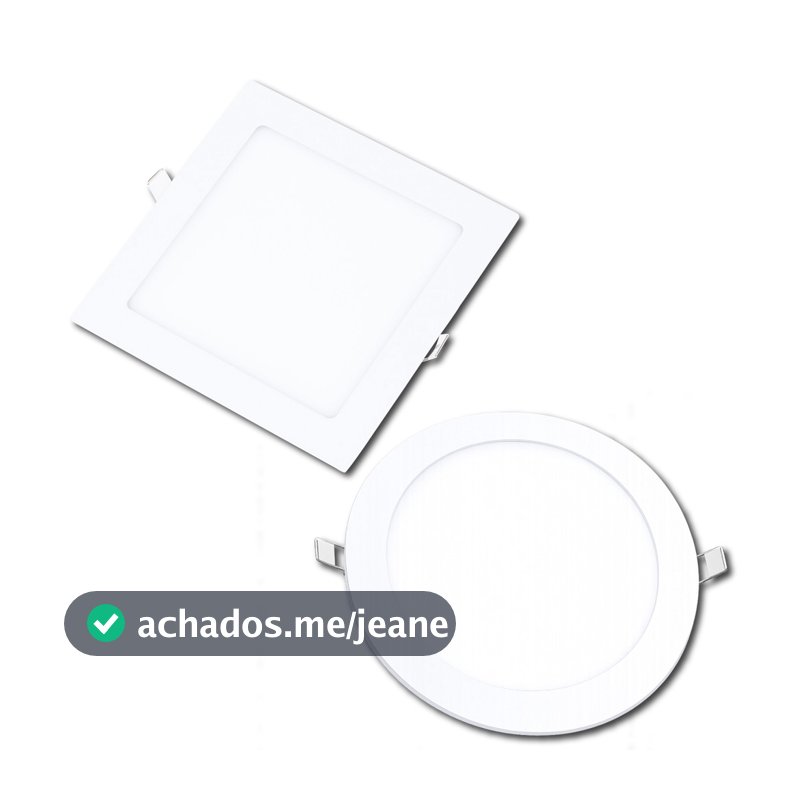 kit 10 Painel Led 24w 30x30 Embutir Redondo e Quadrado 6500k 4000k 3000k Luminaria Plafon