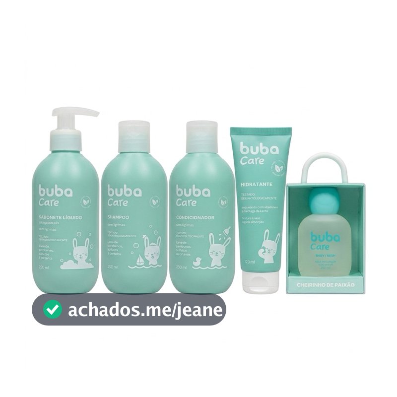 Banho Cuidados com o Bebê Buba Care Hipoalergênico 100% Vegano Infantil Neném Mamãe 250