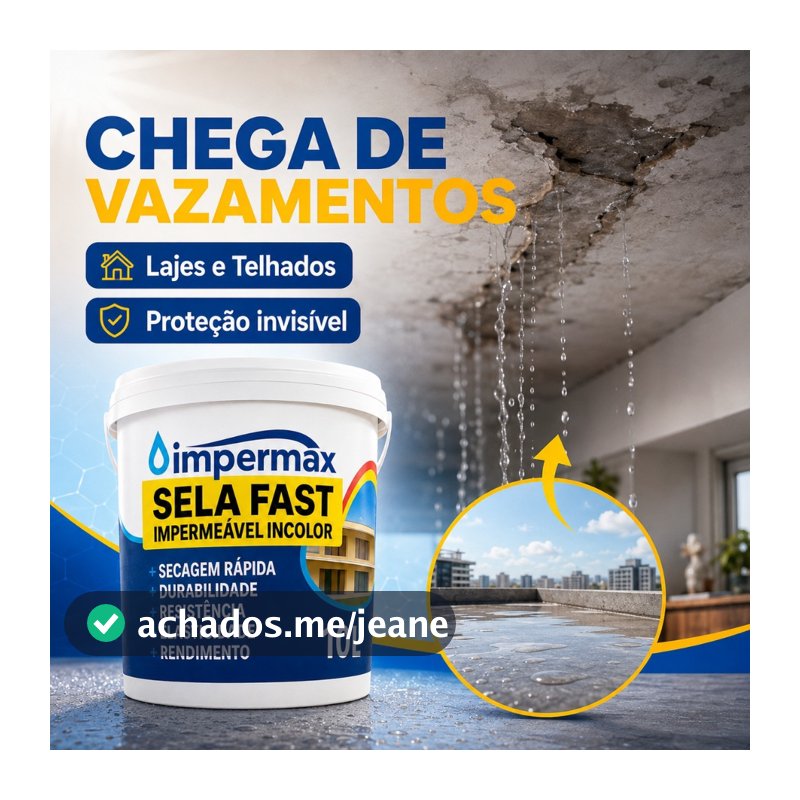 Sela Fast 10L Impermax Selante Transparente Secagem Rápida Anti Infiltração Fácil Aplicação