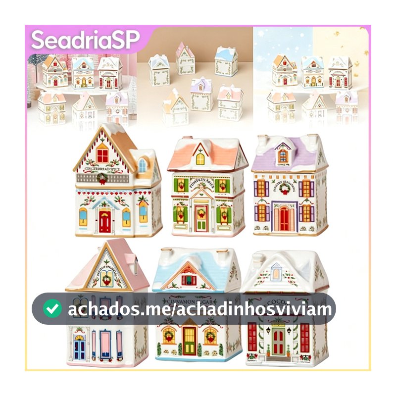 Conjunto Natalino Village Casa De Temperos 6 Peças Mini