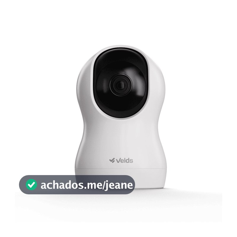 Câmera Inteligente Wi-Fi Interna 360° Velds, 2K, Visão Noturna com Detecção de Corpo Humano, Bivolt
