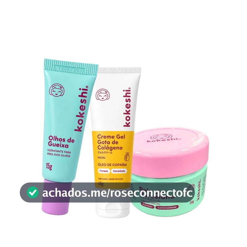 Kit Facial Kokeshi Completo 3 Passos Hidratação e Colágeno