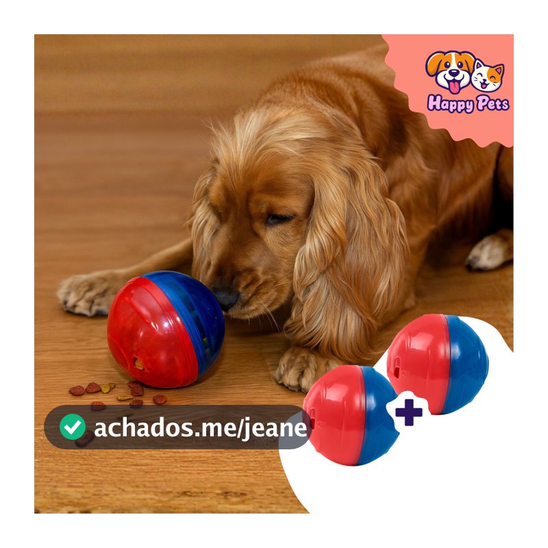 Kit 2 Brinquedo Comedouro Pet Ball Da Pet Games Para Colocar Ração E Petiscos Para Cão Cachorro