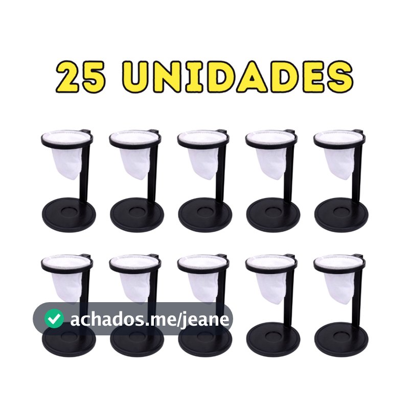Kit 25 Mini Coador de Café Individual de Pano com Suporte Desmontável Reutilizável