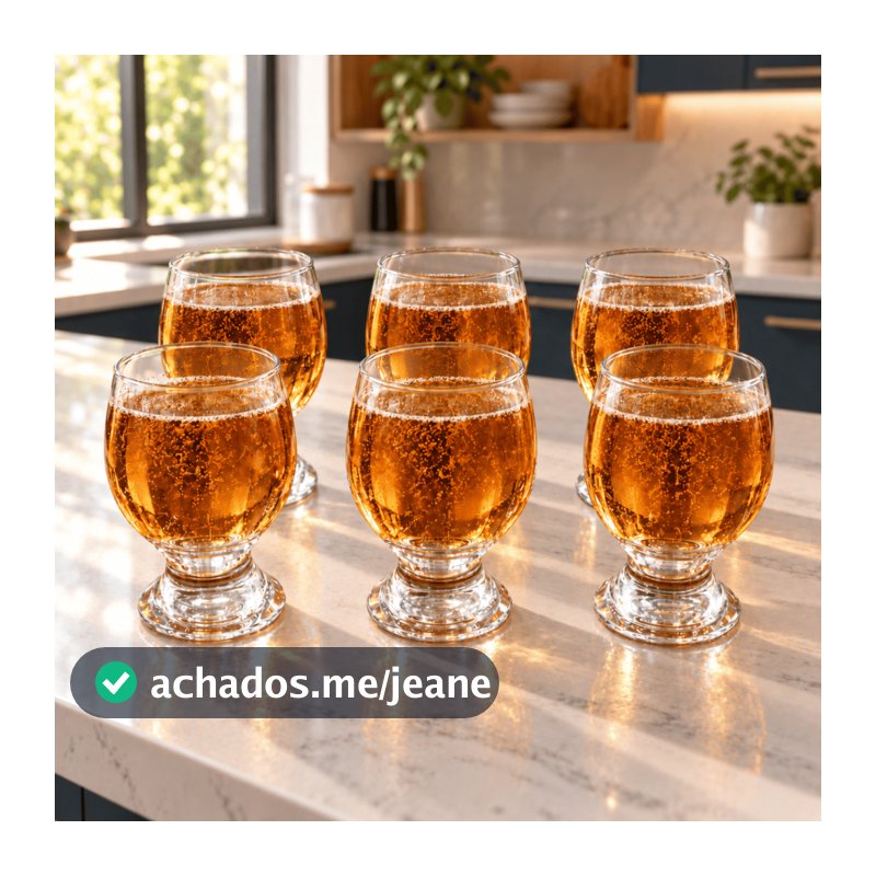 Kit 6 Copo TAÇA PAULISTA 250ML Vidro Bar Restaurante Suco Agua Mesa Posta Tulipinha