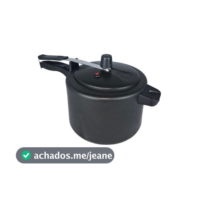 Panela Pressão - 4,5 litros - Antiaderente - Cores: Cereja e Preto - Média