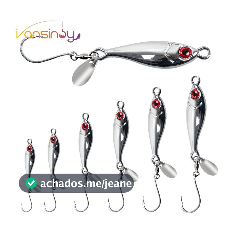 5g-40g iscas artificial micro jig de pesca Metal Tiro Longo Isca Dura Colher De Anzol Artificial Fiação De