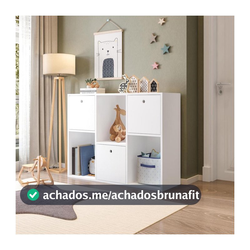 Nicho Organizador Estante Infantil com 3 Caixas 96cm Multimóveis CRRUI-NIO001